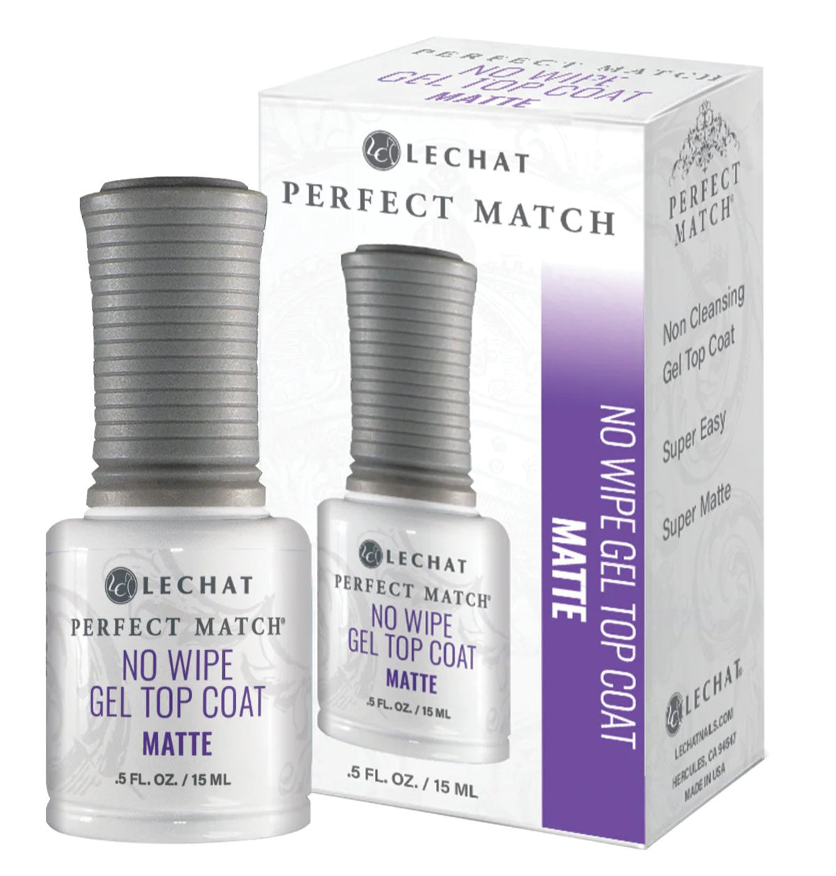 Lechat Perfect Match NO Wipe Gel Top Coat Matte 0.5oz