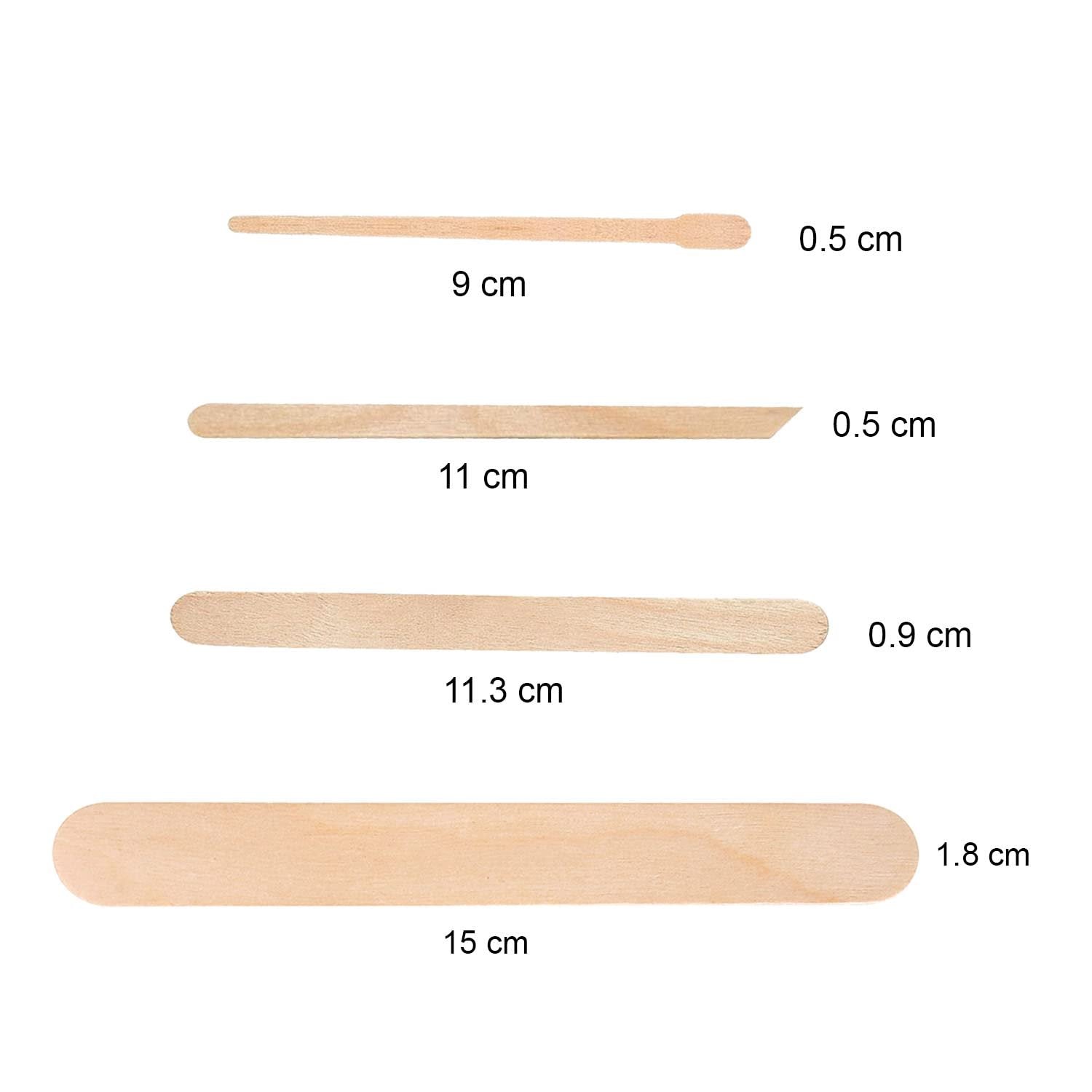4 Style Total Mix Large & Small Wax Wood Sticks Applicator Spatula Assorted For Body & Face Hair Removal 2000 PCS
