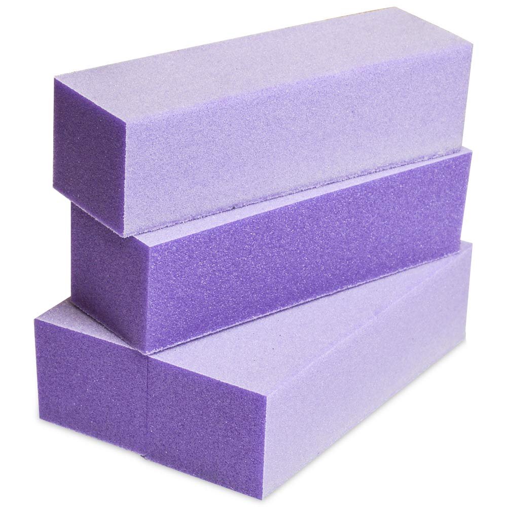 Karlash 3-Way Nail Buffer Sanding Block 60/80 Grit (Purple White)
