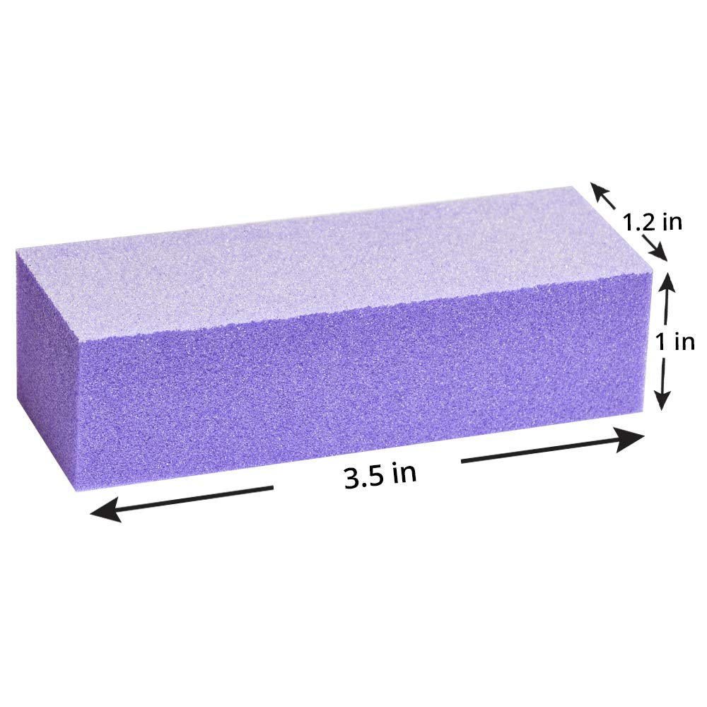 Karlash 3-Way Nail Buffer Sanding Block 60/80 Grit (Purple White)