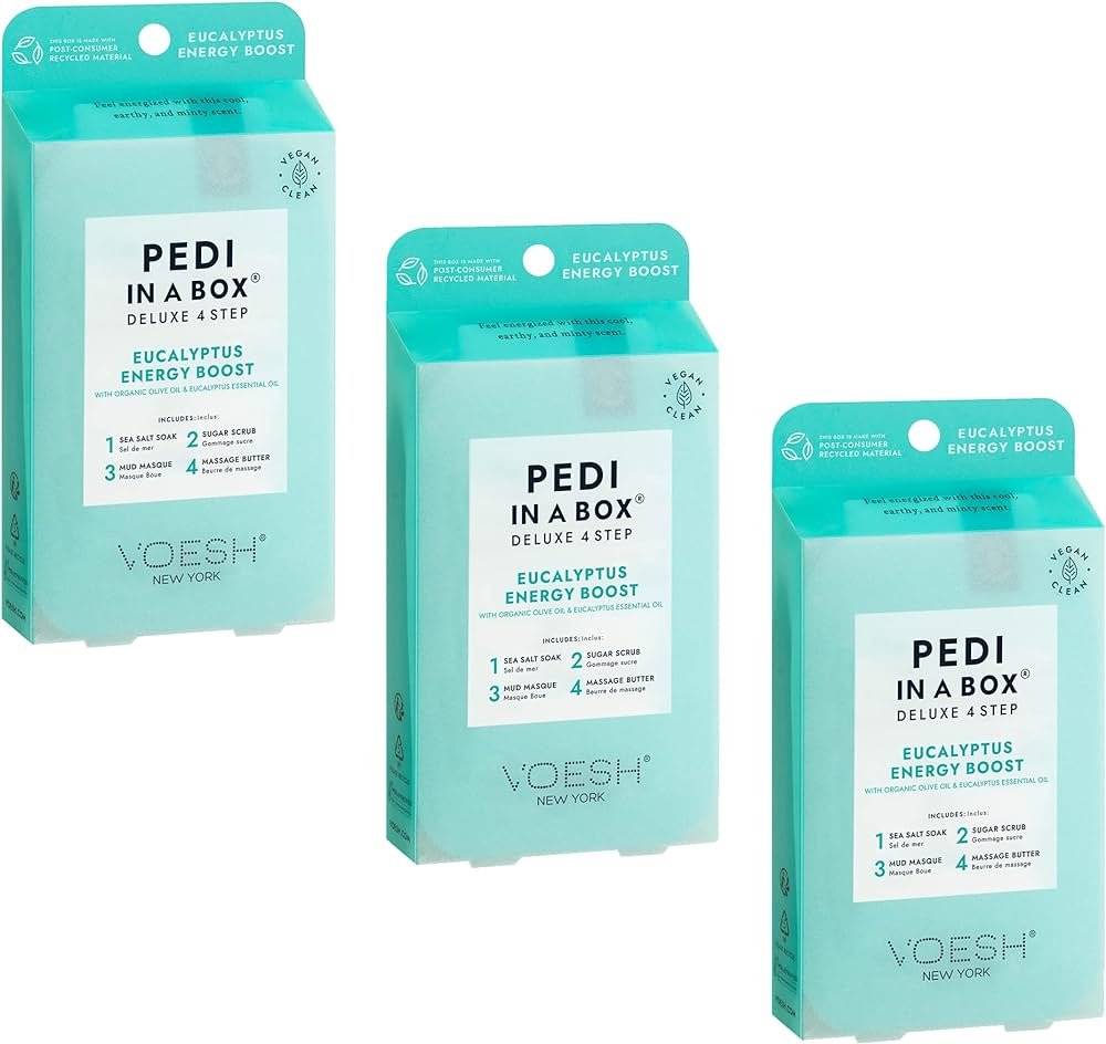 Voesh Pedi In A Box 4 Step Pedicure Eucalyptus Energy Boost