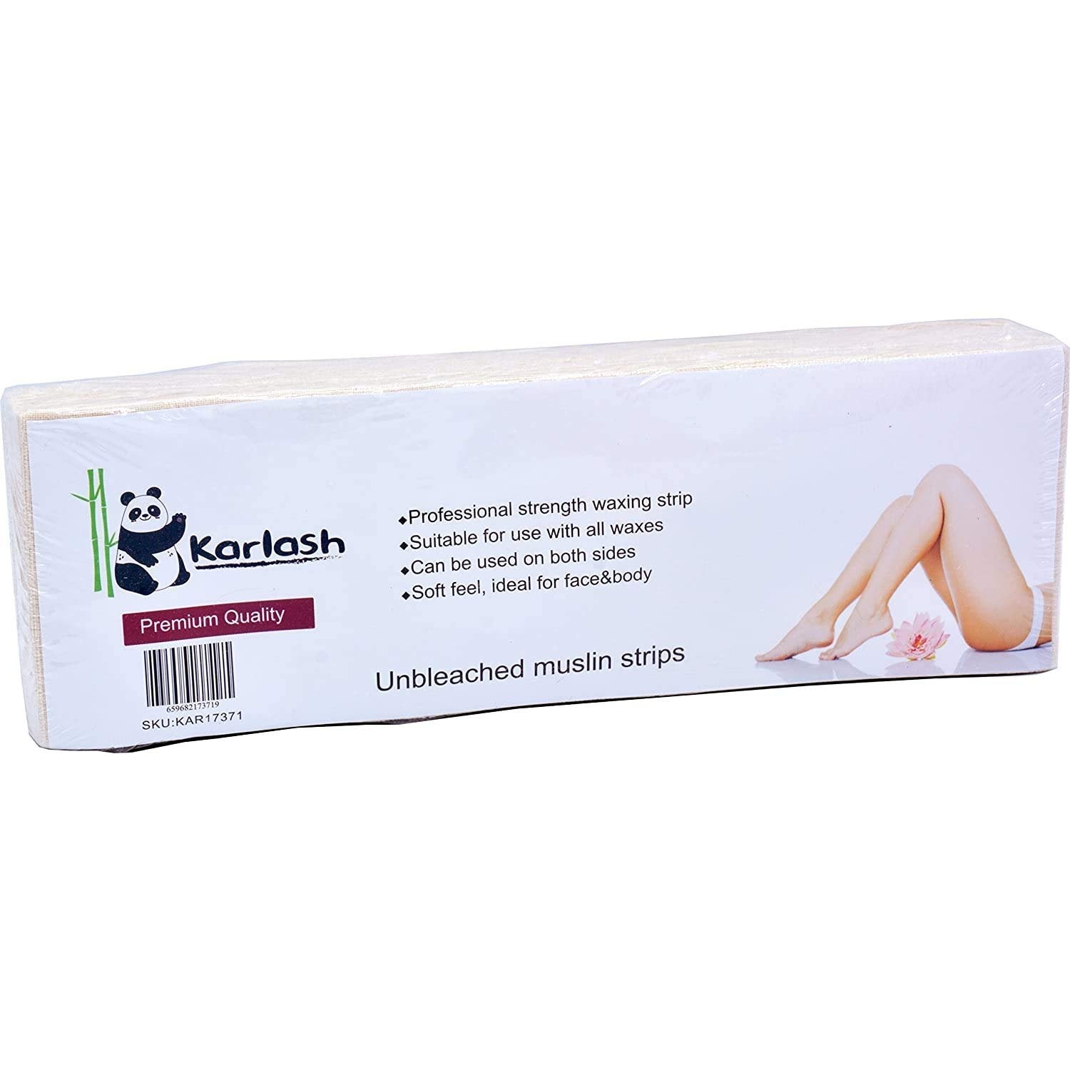 Karlash Unbleached Muslin Strip Natural Epilating Waxing Cloth 3inch x 9inch 100 Count