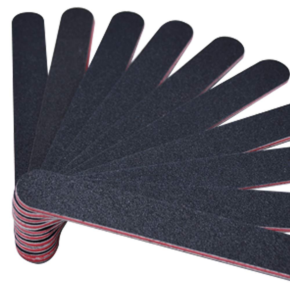Karlash Professional Double Sided Emery Board 7" Black Nail File 100/100 Grit 50pcs