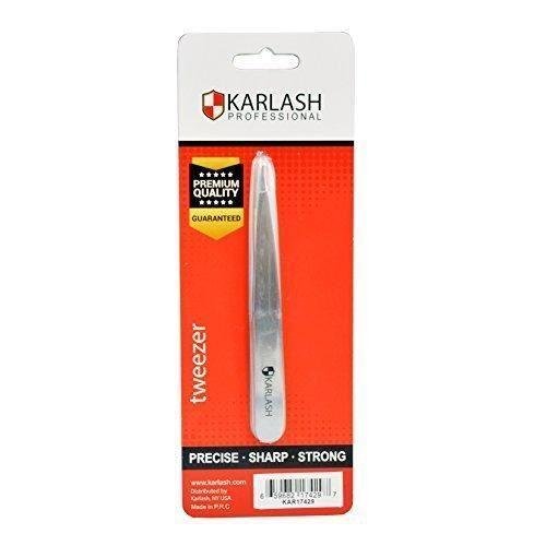 Karlash Point Tweezers Stainless Steel Point Tip Tweezer - Silver