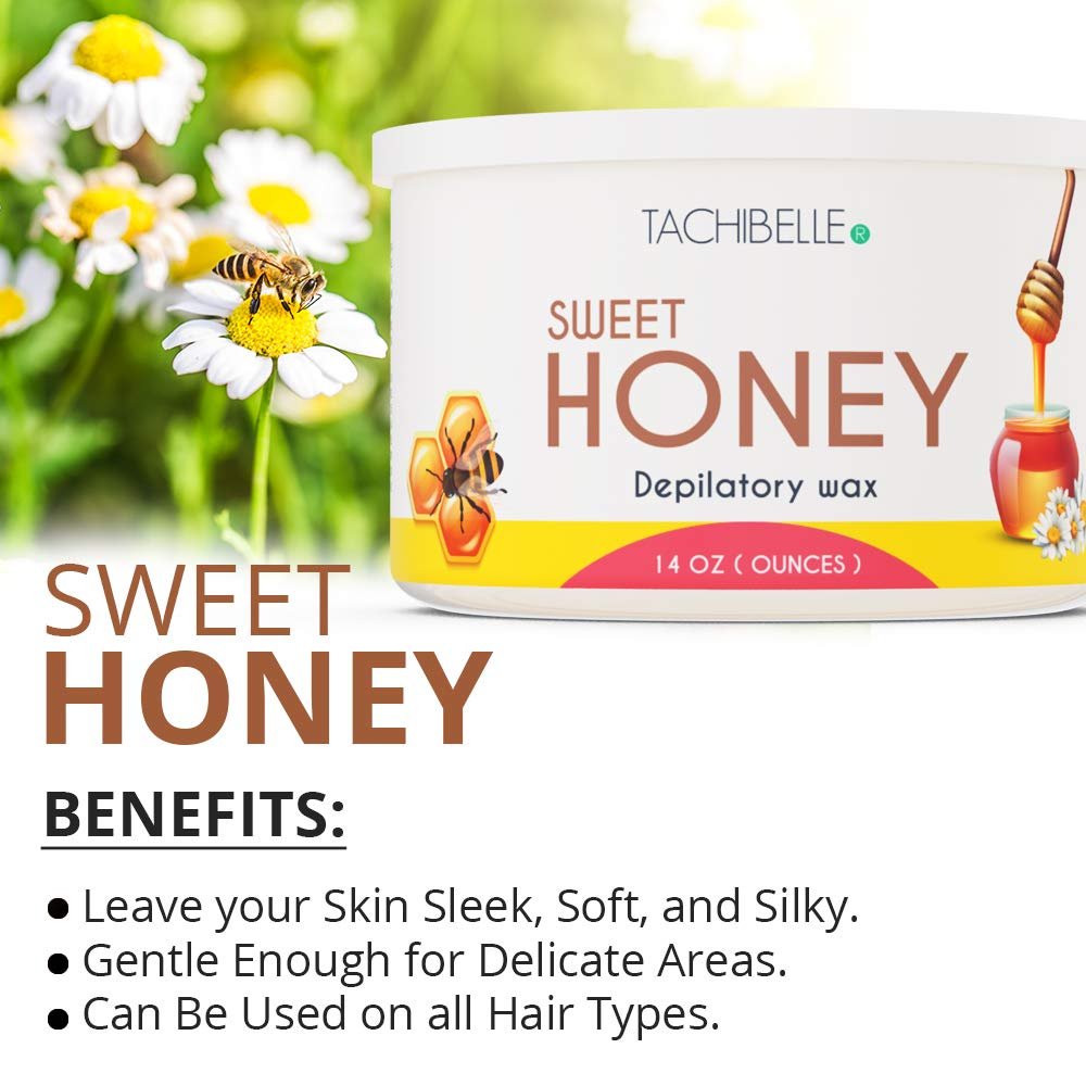Tachibelle Depilatory Wax Hair Removal Sweet Honey Wax 14 Oz