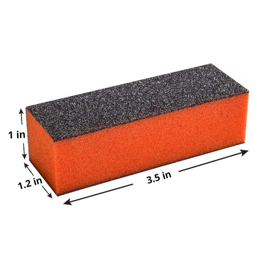 Karlash Nail Buffer Sanding Block Polisher Buffing File 80/80 Grit (Orange Black)