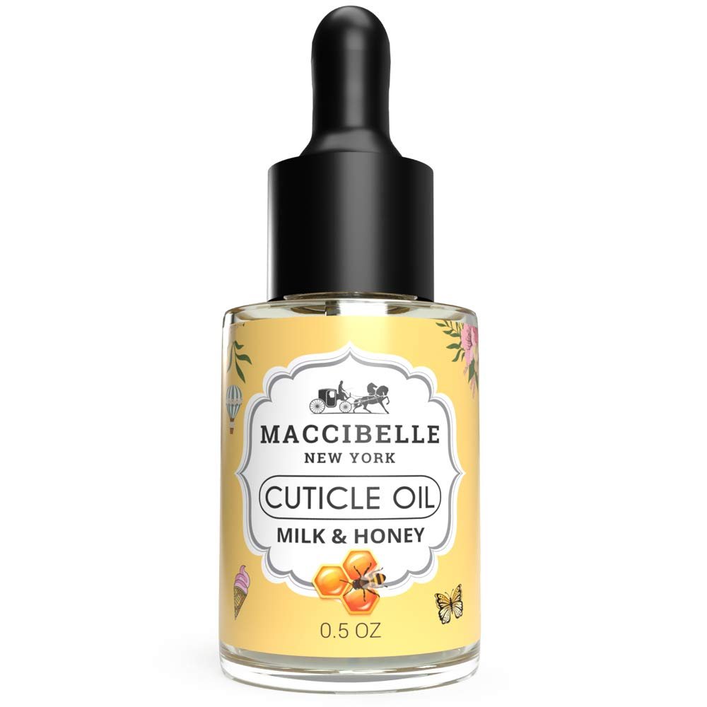 Maccibelle Cuticle Oil 0.5 oz for Dry Cracked Cuticles (Tea Tree Lavender + Milk & Honey)