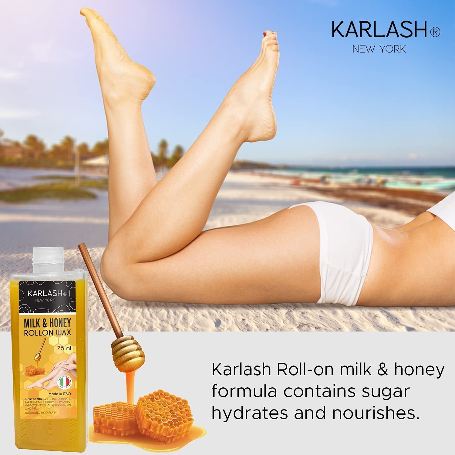 Karlash Professional Honey Roll On Wax Cartridge 75 ml Honey - Made in Italy