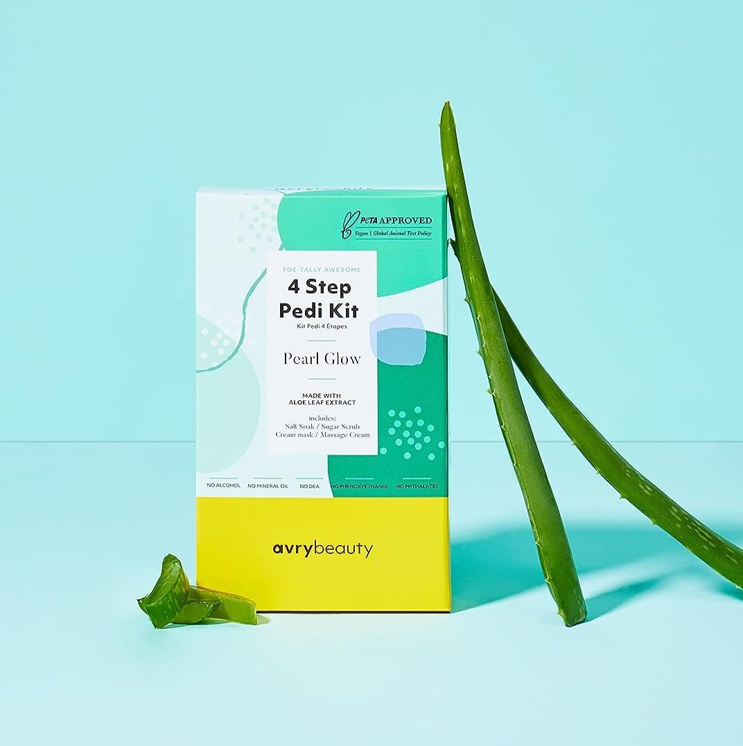 AVRYBEAUTY 4-Step Pedi Pearl Glow Aloe Scented Pedi Kit