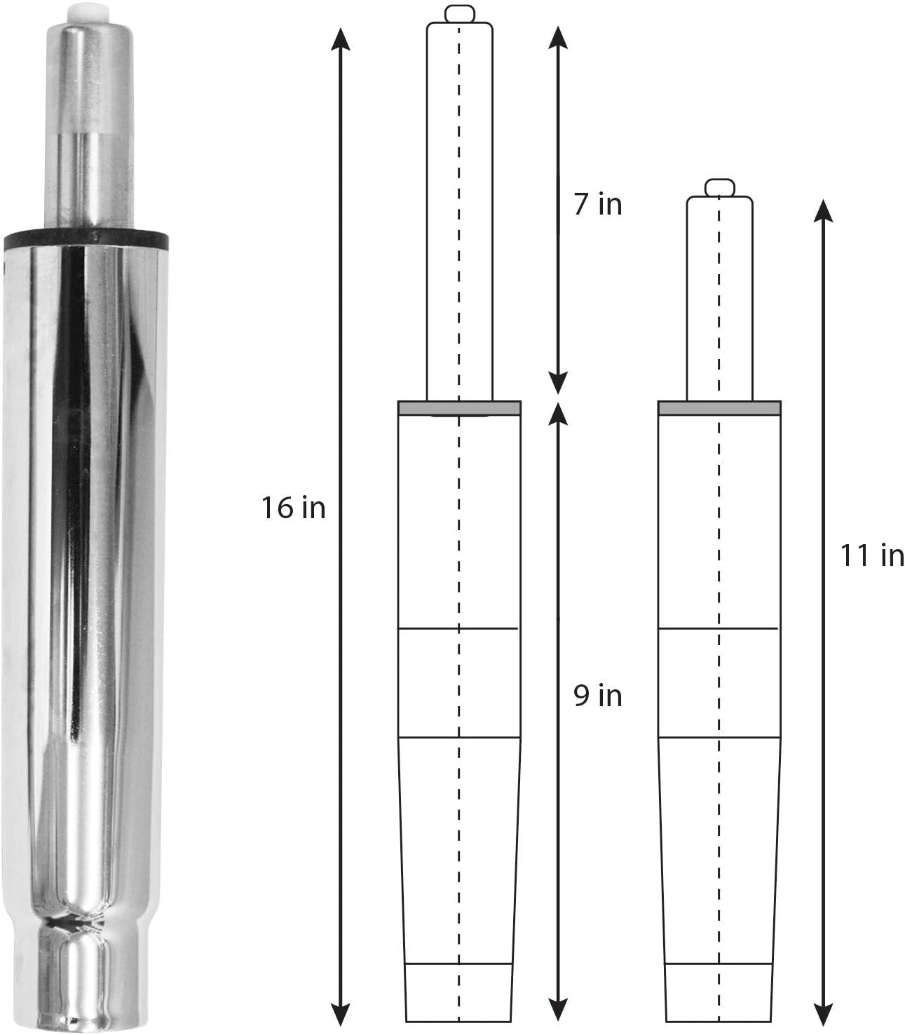 DanBelle Long Chair Gas Lift Cylinder Replacement - Hydraulic/Pneumatic Piston Universal Size Fit