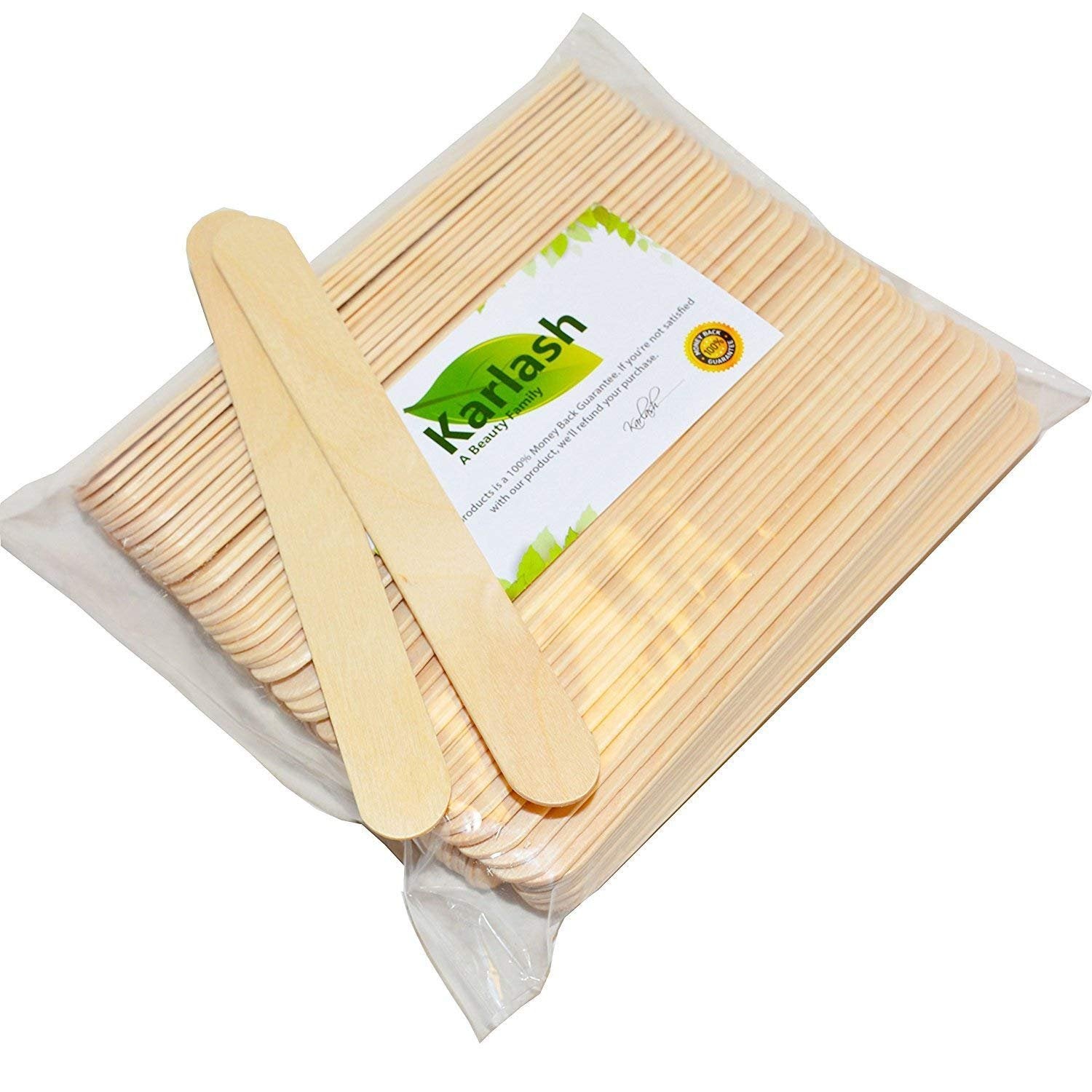 Karlash Large Wax Sticks, Craft Sticks Spatulas Applicators for Hair Removal