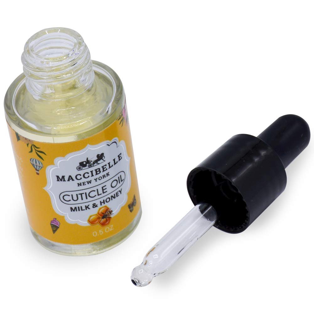 Maccibelle Cuticle Oil Heals Dry Cracked Cuticles 0.5 oz 2 Bottles (Milk & Honey)