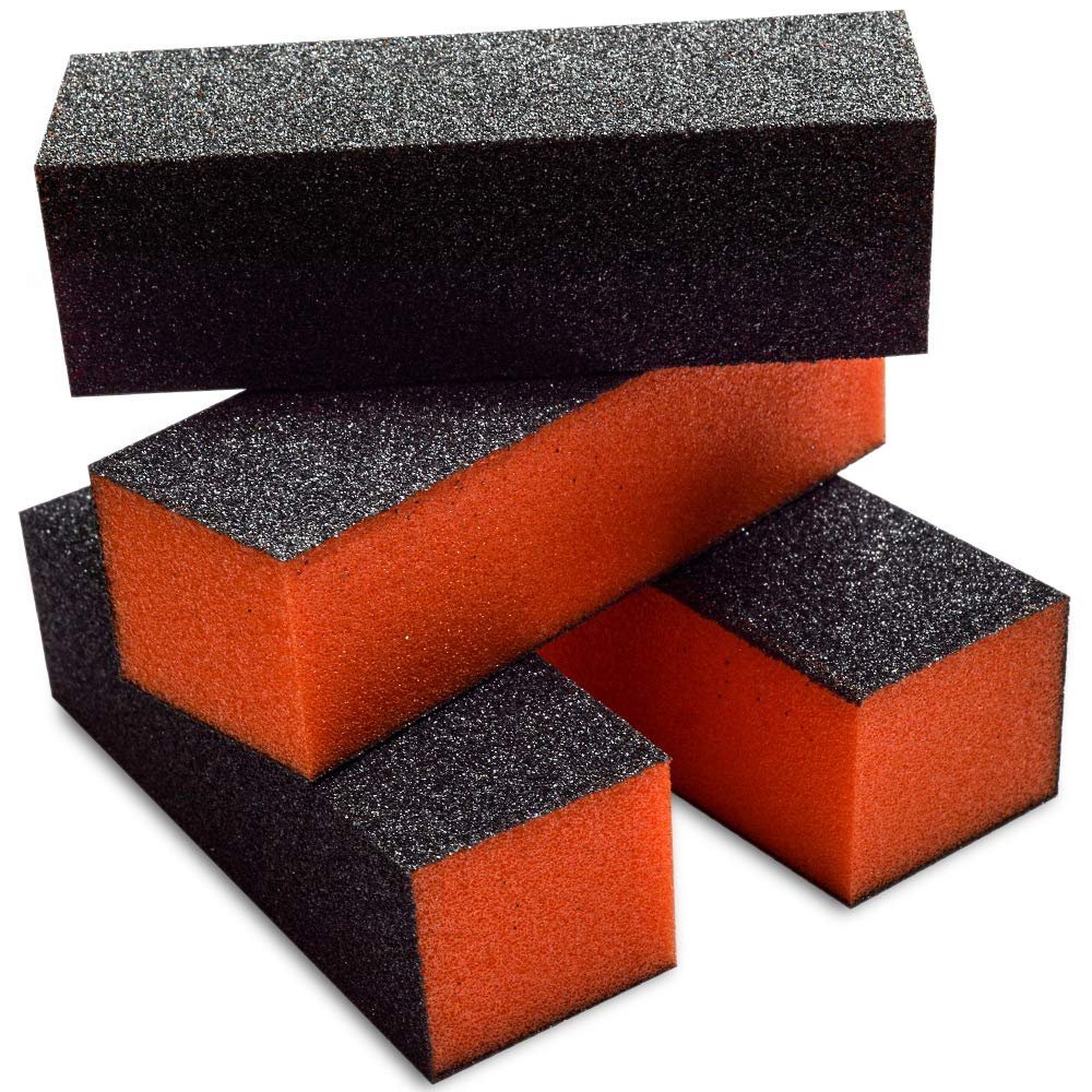Karlash Nail Buffer Sanding Block Polisher Buffing File 80/80 Grit (Orange Black)