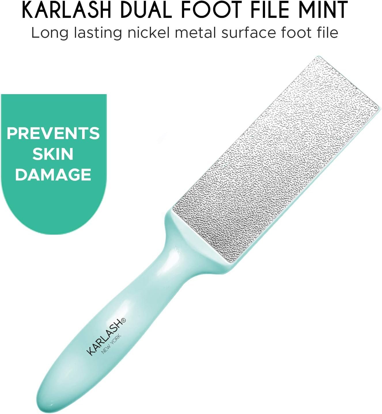 Karlash 2-Sided Nickel Foot File for Callus Trimming and Callus Removal, Mint