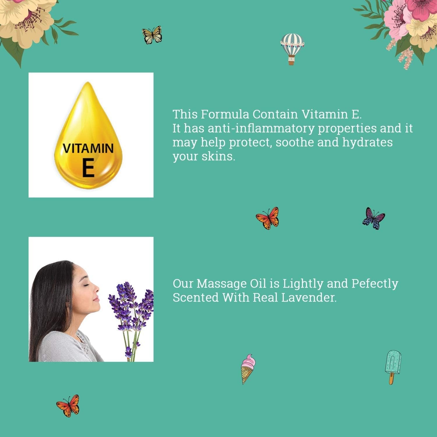 Maccibelle Natural Sensual Massage Oil for Couples Therapeutic and Aromatherapy Massage with Vitamin E, Aloe Vera and Lavender for Soothing, Calming and Muscle Relief 8 oz