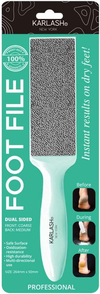 Karlash 2-Sided Nickel Foot File for Callus Trimming and Callus Removal, Mint