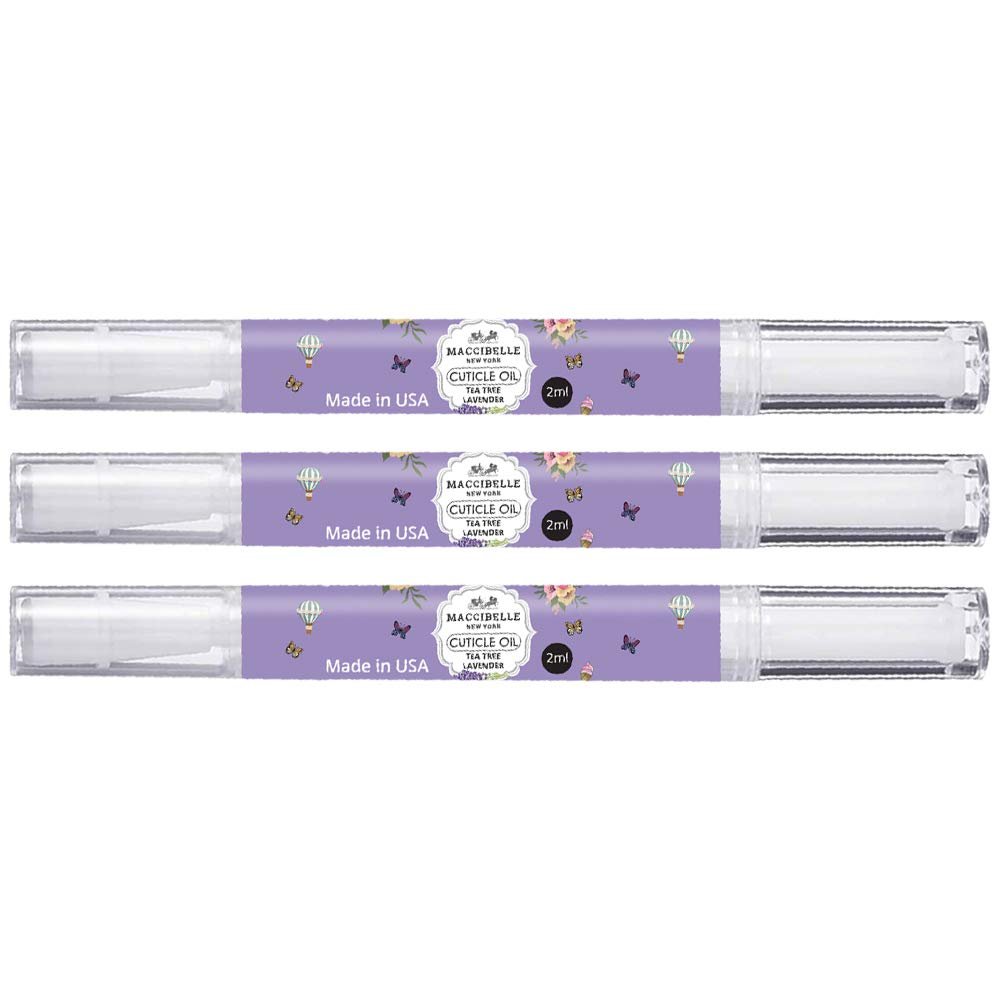 Maccibelle 3 PCS Lavander Pure Cuticle & Nail Oil Pen 2ml Heals Dry Cracked Cuticles.
