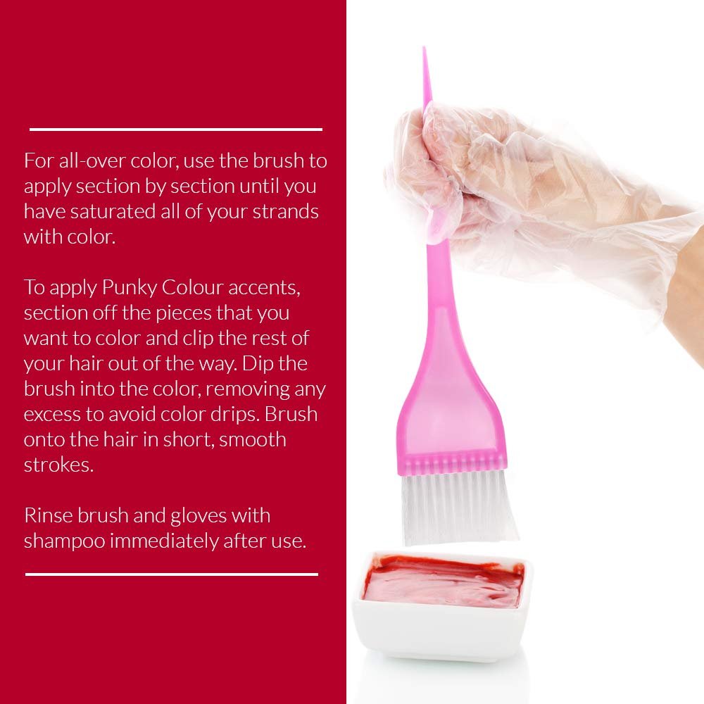 Punky Colour Tinting Brush and Glove Kit, For Hair Color - White
