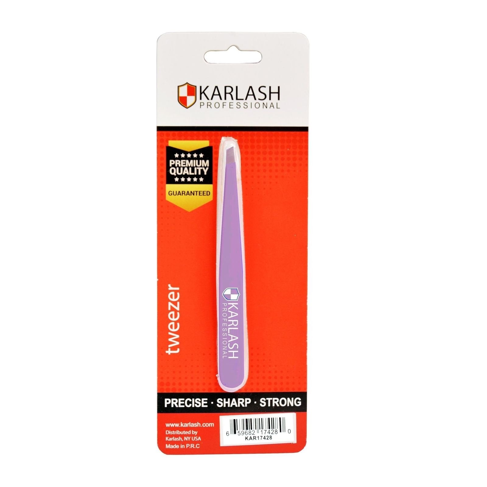 Karlash Slant Tweezers Stainless Steel Slant Tip - Purple