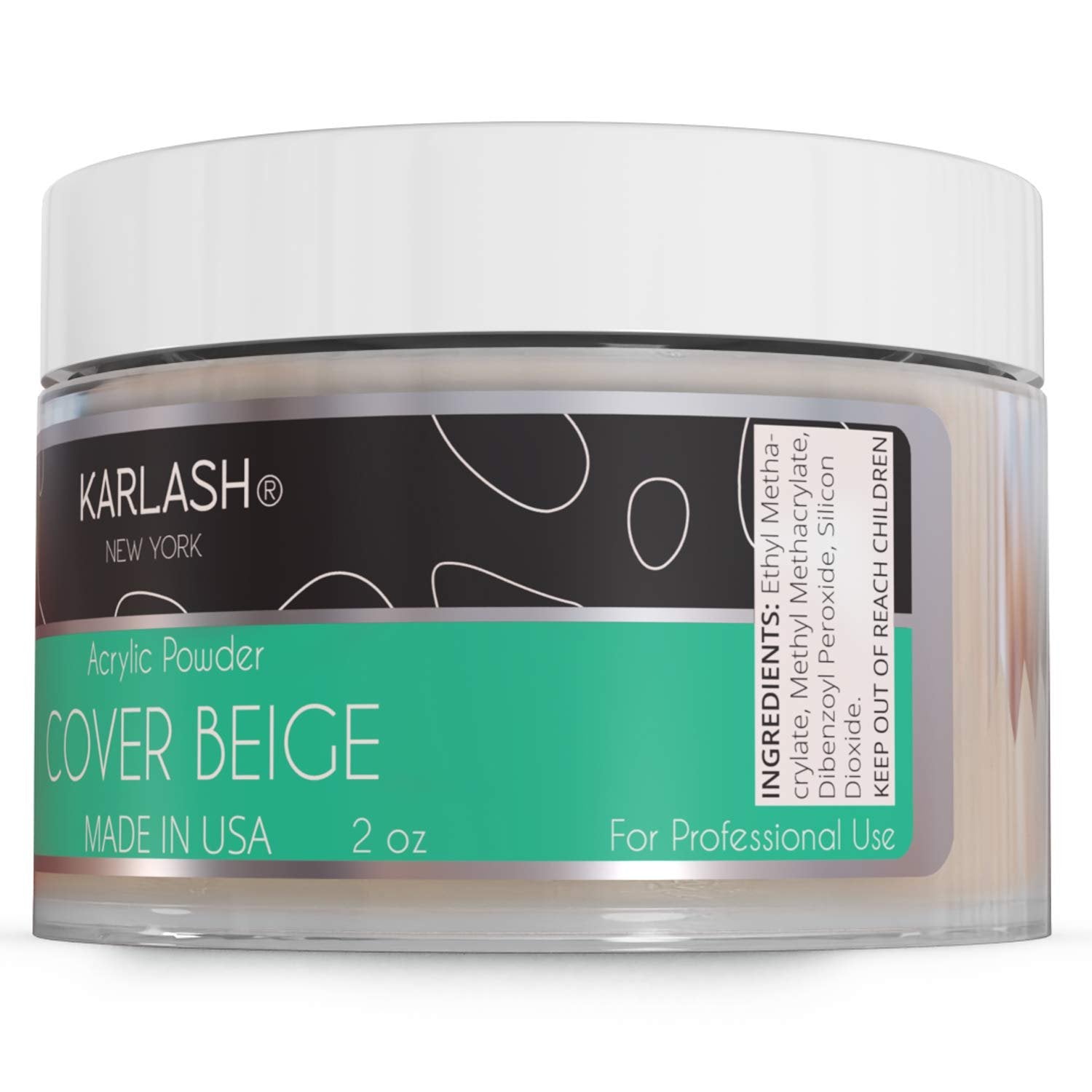 Karlash Professional Acrylic Powder Cover Beige 2 oz Made in USA