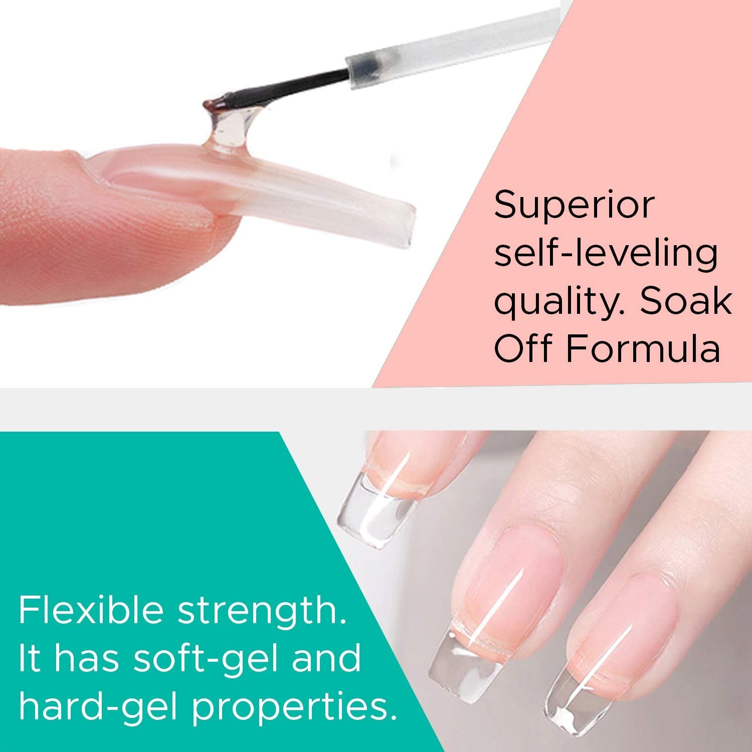 Karlash Brush On Builder Gel Polish Soak Off Crystal Clear 0.5 oz