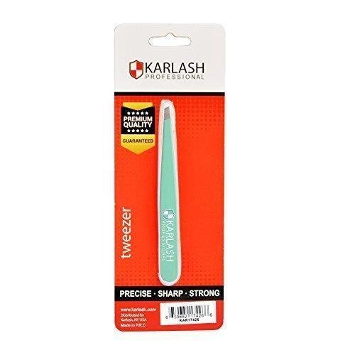 Karlash Point Tweezers Stainless Steel Point Slant Tweezer - Green