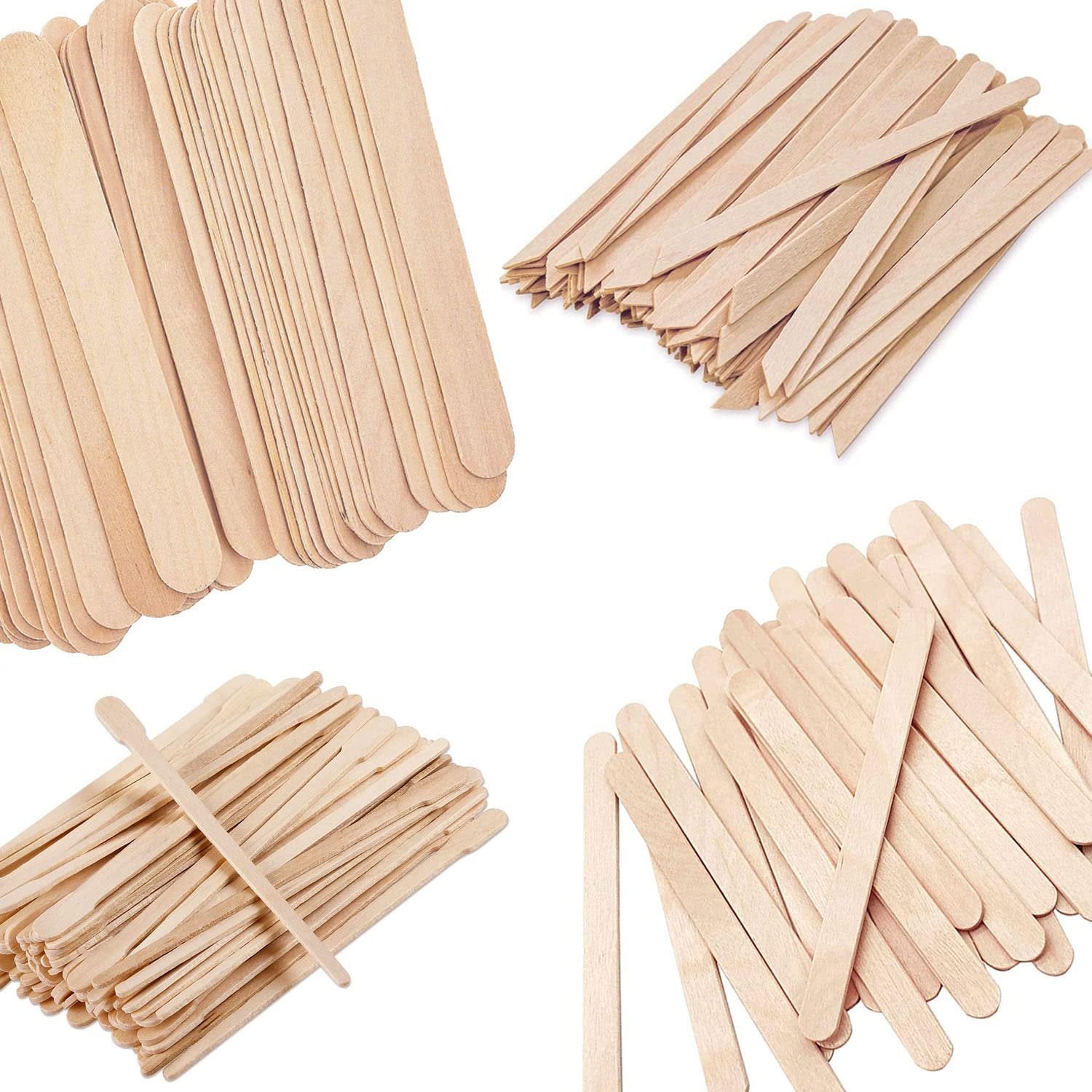 4 Style Total Mix Large & Small Wax Wood Sticks Applicator Spatula Assorted For Body & Face Hair Removal 2000 PCS