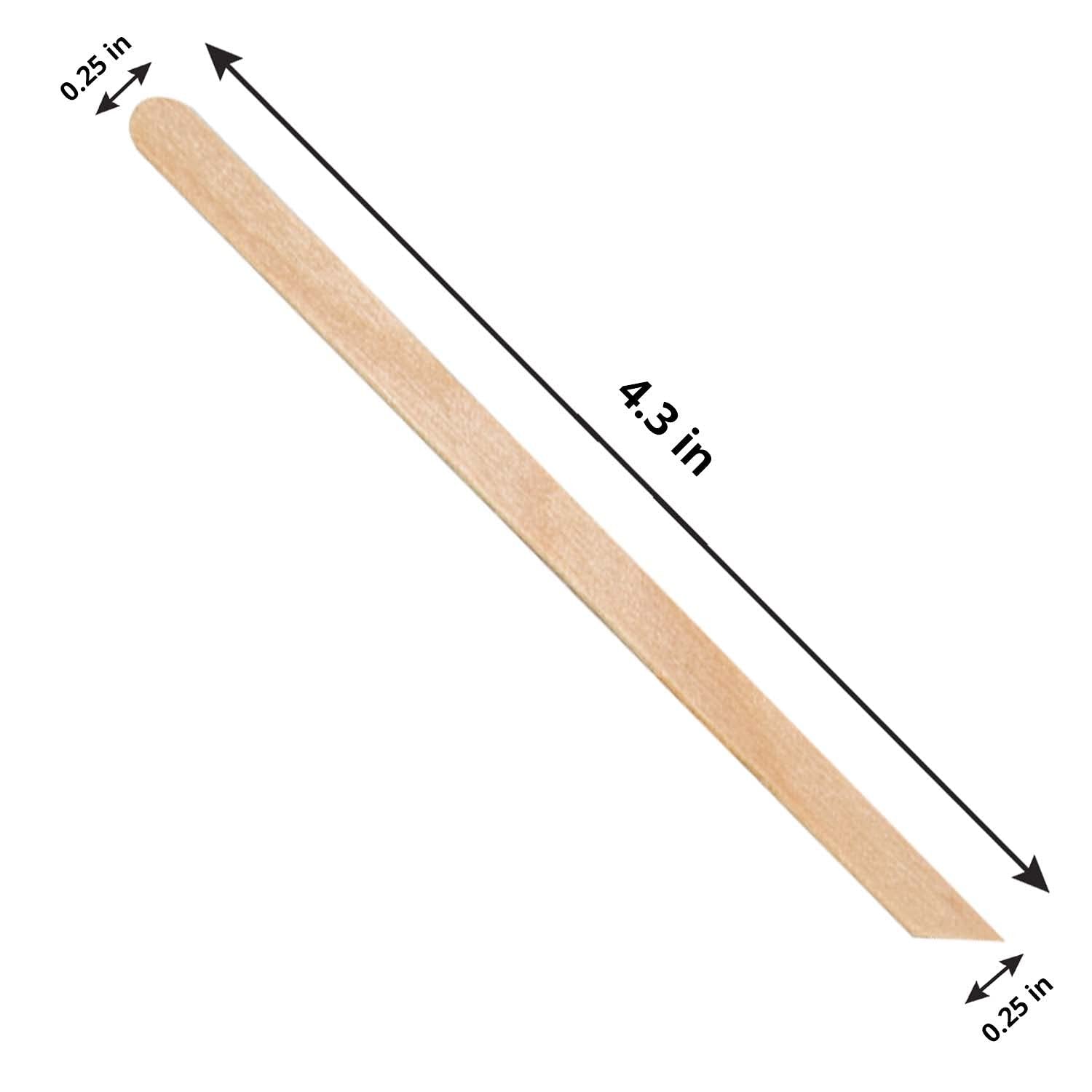 Karlash Small Wax Sticks Wood Spatulas Applicator for Body Hair Eyebrow Lip Nose Removal Slanted/Round