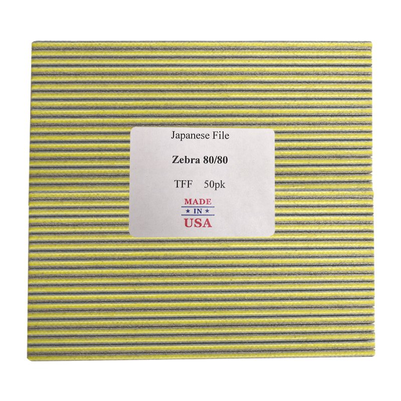 Best File JUMBO Double Sided Zebra Nail File 80/80 Grit - 50 Count