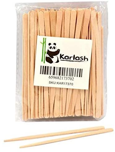 Karlash Small Wax Sticks Wood Spatulas Applicator for Hair Eyebrow Removal