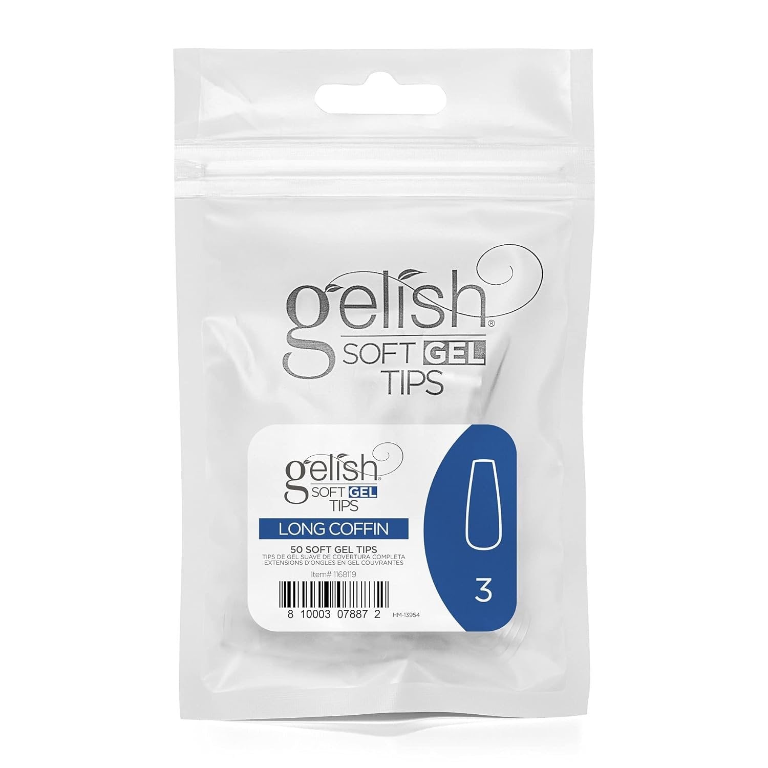 Nail Harmony Gelish Soft Gel Tips Long Coffin - 50 CT Refill